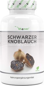 Vit4ever® Schwarzer Knoblauch Extrakt - 180 Kapseln mit 750 mg - 6 Monatsvorrat  - Fermentiert & Geruchslos - Hochdosiert - Vegan