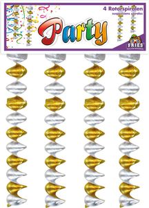 4 Stück Rotorspiralen Gold Silber 60 cm Karneval Fasching Halloween Party Cosplay