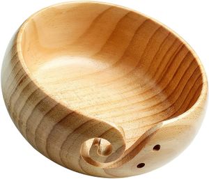 Strickschale aus Holz, handgefertigte Garnschale, runde Form, Wollschale, Mehrzweck- und haltbare tragbare Garnaufbewahrungsschale aus Holz für Häkelstrick-Wohnkultur, Strickzubehör