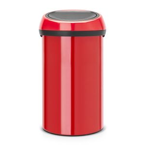Brabantia Touch Bin, odpadkový koš, odpadkový koš, koš na odpadky, víko, Passion Red, červená, 60 l, 402487