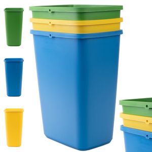 KADAX Abfalleimerset für Abfalltrennung, Mülleimer aus robustem Kunststoff, Abfallbehälter (3x12L)