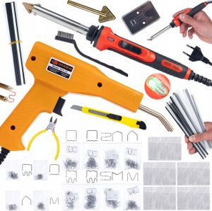 Rosfix Red Odysseya 100W – Lötkolben für Kunststoff + Kunststoff-Set (PP, PE, ABS, PVC), 5 Netze, 200 Klammern + 800 Klammern verschiedener Typen