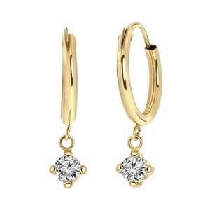 Lucardi - Damen Ohrringe mit Plattierung - Rechteckig - Schmuck - Geschenk Gold