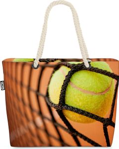 VOID Tennis Tennisball Netz Strandtasche Shopper 58x38x16cm 23L XXL Einkaufstasche Tasche Reisetasche Beach Bag