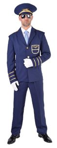 M217210-4XL blau Herren Piloten Kostüm Uniform Flugkapitän Gr.4XL