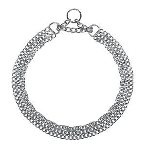 Sprenger Halskette, 3-reihig, flach geschliffene Glieder - Stahl verchromt, 2 mm, 45 cm