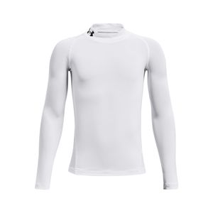 UNDER ARMOUR HeatGear Armour Mock langarm Trainingsshirt Jungen 100 - white/black M (128-135 cm)