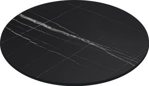 COMPACT | Gastro HPL Tischplatte | Ø 60 cm | Schwarz-Marmor | Rund | Gastro HPL Tischplatte