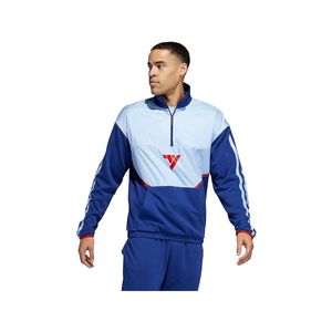adidas Trae Pullover Herren Basketball-Pulli nachhaltiger Sweater mit Half-Zip H43760 Blau, Größe:XXL
