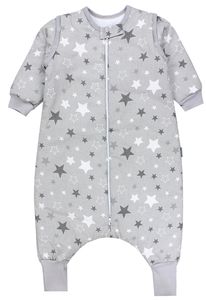 TupTam Baby Schlafsack mit Beinen und Ärmeln  e Materialien, Winterschlafsack 2,5 TOG Unisex, Farbe: Sterne Weiß / Grau, Größe: 92-98