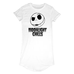 Nightmare Before Christmas - "Moonlight Chills" T-Shirt-Kleid für Damen HE521 (XL) (Weiß)