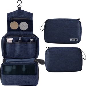 Tragbare Kulturtasche mit Haken zum Aufhaengen, Reisetasche fuer Toilettenartikel, wasserabweisende Kosmetiktasche, Reise-Make-up-Organizer, grosse Kapazitaet, Kultur-Organizer fuer Frauen und Maedchen