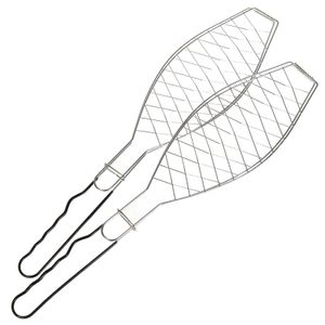 SIDCO Fischgriller 2 x Fischhalter Fischbräter 58 cm Fischklammer Fischzange BBQ Klemme
