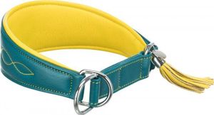 TRIXIE Active Comfort Windhundehalsband mit Zug-Stopp, Hund, Standardkragen, Benzin, Gelb, Leder, Monochromatisch, S-M