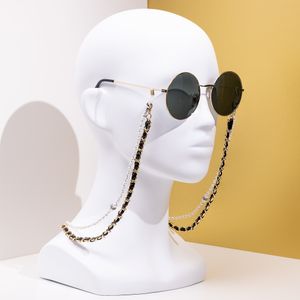 Navaris Brillenkette Kette aus Kunstleder - Brillen Kette Brillenband Sonnenbrillenkette - Band für Brille Sonnenbrille Lesebrille - 2in1 Kettchen
