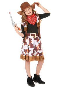 Cowgirl Kinder-Kostüm braun-rot-weiss