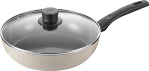 BALLARINI Ledro Schmorpfanne mit Deckel, 28 cm, Aluminium, Beige