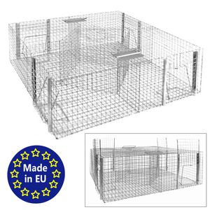Tierfalle Lebendfalle Marder Fuchsfalle Drahtfalle Maus Ratten Kaninchen Otter Dachs Waschbär Katze Vögel Petigi, Größe / Modell:Vogelfalle 3 (102 x 102 x 30 cm)
