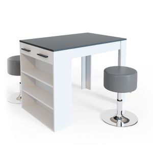 Súprava barového stola Livinity® Repose, 67 x 100 cm s 2 barovými stoličkami, antracitová/biela