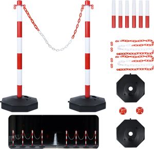 XMTECH 2x bariérový sloupek s 1,4m řetězovým sloupkem Bariérový řetězový sloupek Bariérový sloupek