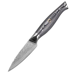 Damaskus Schälmesser 8,5 cm 67 Lagigen Damaszener Stahl mit Geschenkbox von WOLFCUT