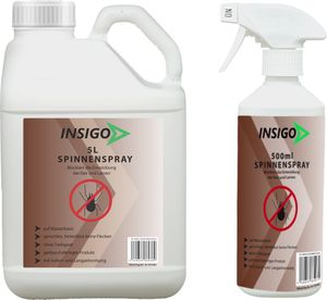 INSIGO 5L + 500ml Anti Spinnenspray Spinnenmittel Spinnenabwehr gegen Spinnen-Bekämpfung Spinnen vertreiben Schutz Zecken Ungeziefer