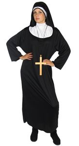 Nonnen Kostüm für Damen + Kreuz Gr. S-XXL, Größe:XXXXL