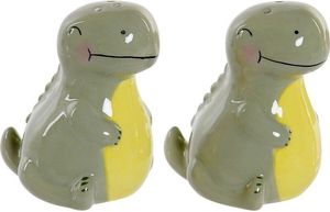 Salzstreuer mit Deckel DKD Home Decor Dinosaurier grün Dolomite (6.6 x 7 x 7.7 cm) (2 pcs)