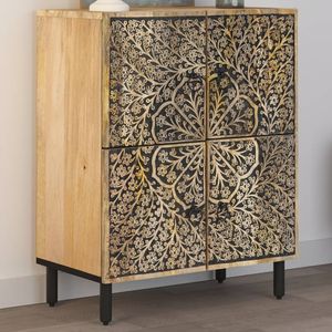 vidaXL Beistellschrank 60x33x75 cm Massivholz Mango