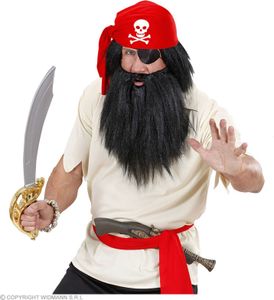 Widmann Karneval - Stoff Piratenhut Rot und Schwarzsort