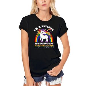 Damen Grafik T-Shirt aus Biobaumwolle Ich bin ein Einhorn und Einhörner sind fabelhaft – I Am A Unicorn And Unicorns Are Fabulous – Öko-Verantwortlich