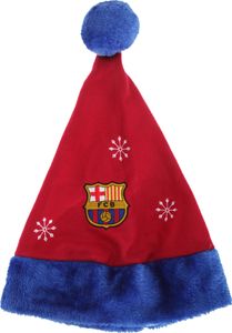 Vánoční čepice s logem FC Barcelona SG2109 (jedna velikost) (vínová/modrá)