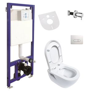 Hänge Dusch WC Taharet Bidet Toilette Vorwandelement Spülkasten + Ventil + AC90L