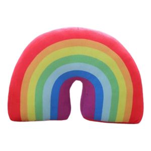 Regenbogenkissen weiche Texturraum Dekor farbgefüllte Regenbogen u formen Kinderkissen für Zuhause-Mehrfarbig