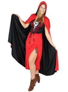 Rotkäppchen Halloween Kostüm für Damen, Größe:XXL