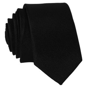 DonDon schmale schwarze Krawatte 5 cm glänzend