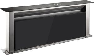 KKT KOLBE Downdraft Dunstabzug 90 cm | Tischabzug versenkbar | Dunstabzugshaube | Edelstahl | schwarzes Glas | Nachlaufautomatik | SensorTouch Bedienung | DRAFT865