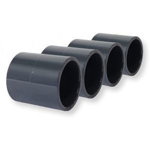 PVC-U Fitting Klebemuffe Ø 50 mm zum Verbinden von Rohren und Schläuchen 4er-Set