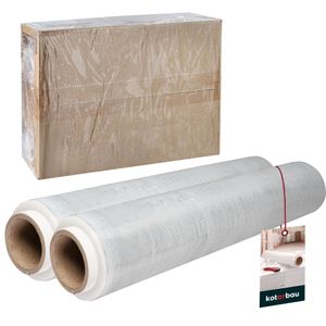 KOTARBAU® 2 Rollen Wickelfolie Stretchfolie 1,5 kg  | L 285 m B 50 cm | Transparent Strechfolienrolle Stretchfolie transparent Folie Verpackungsfolie transparent Umzugsfolie für Möbel Packfolien Stret