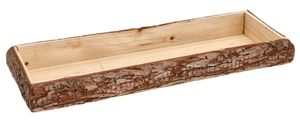 Tablett Holz Natur Baumrinde Dekobrett Holztablett Schale Servierbrett Länglich