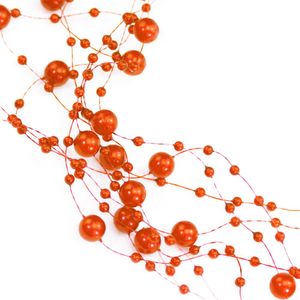 Oblique Unique Perlenschnur Perlen Girlande Tisch Deko Hochzeit Jubiläum - orange