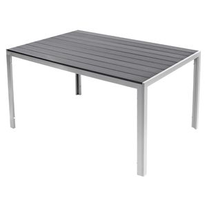 Polywood Gartentisch Aluminium Silber / Grau 150 x 90 x 74 cm
