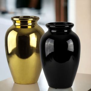 Keramik Vase Deko Tischvase Bodenvase Dekovase Wohndekoration groß gold