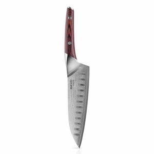 Eva Solo Nordic kitchen Santoku, krájací nôž, nôž, damašková oceľ/drevo, dĺžka čepele 18 cm, 515402