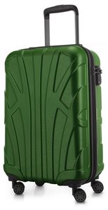 Suitline - Handgepäck Koffer Trolley Rollkoffer Reisekoffer, Koffer 4 Rollen, TSA, 55 cm, 34 Liter, 100% ABS Matt,Grün