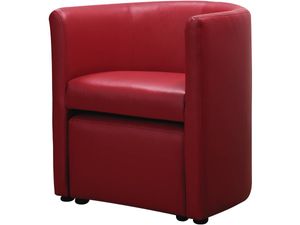 Sessel + Fußbank "Basma" - 64 x 58 x 70 cm - Rot