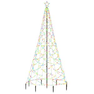 vidaXL LED vianočný stromček s kovovou tyčou 500 LED diód Viacfarebné 3 m