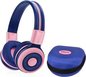 Bluetooth Kinder Kopfhörer, Kinder-kopfhörer mit Legrenzter Lautstärke, Kinder Wireless Headset mit Musik Sharing Klinke - Pink