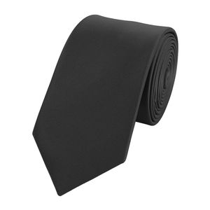 Fabio Farini - Krawatte - Einfarbige Herren Schlips - Unicolor Krawatten in 6cm Breite Schmal (6cm), Schwarz