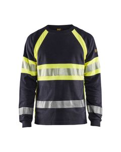 Blakläder® Flammschutz Langarm Shirt Marineblau/Gelb 3484 1761, Farbe:marineblau/high vis gelb, Größe:L